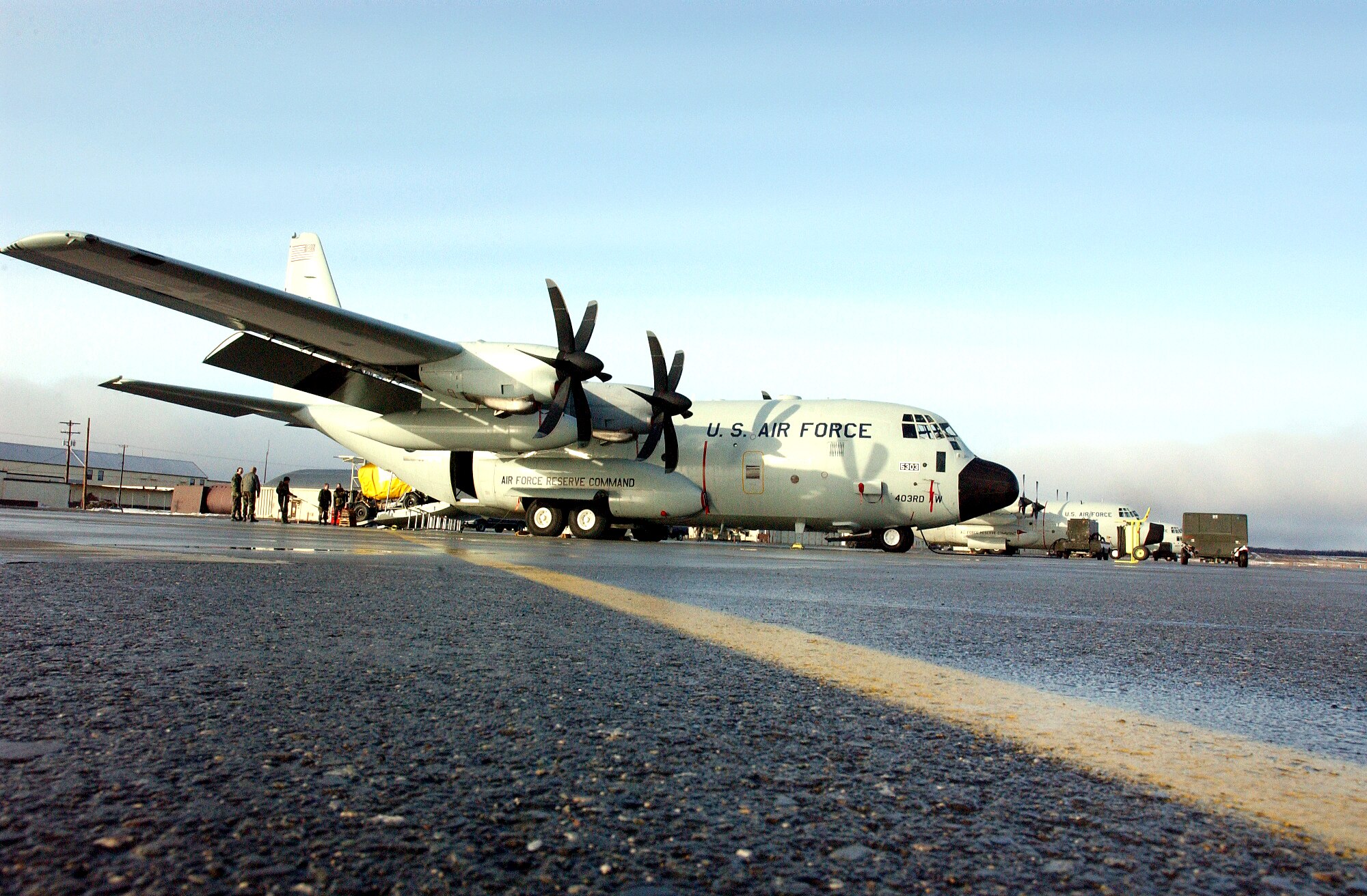 The "Hurricane Hunters" from Keesler Air Force Base, Miss., flew their first operational mission into a storm in a new WC-130J Hercules on May 20, 2005, gathering data about Hurricane Adrian off the coast of El Salvador. (U.S. Air Force file photo) 
