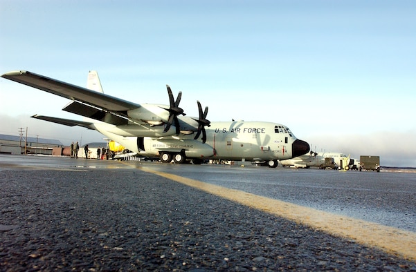 The "Hurricane Hunters" from Keesler Air Force Base, Miss., flew their first operational mission into a storm in a new WC-130J Hercules on May 20, 2005, gathering data about Hurricane Adrian off the coast of El Salvador. (U.S. Air Force file photo) 
