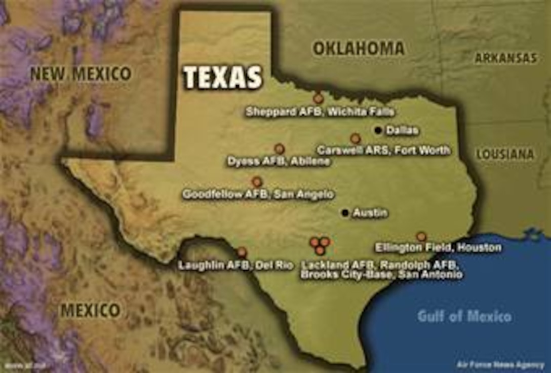 Afb In Texas Map Map of Texas