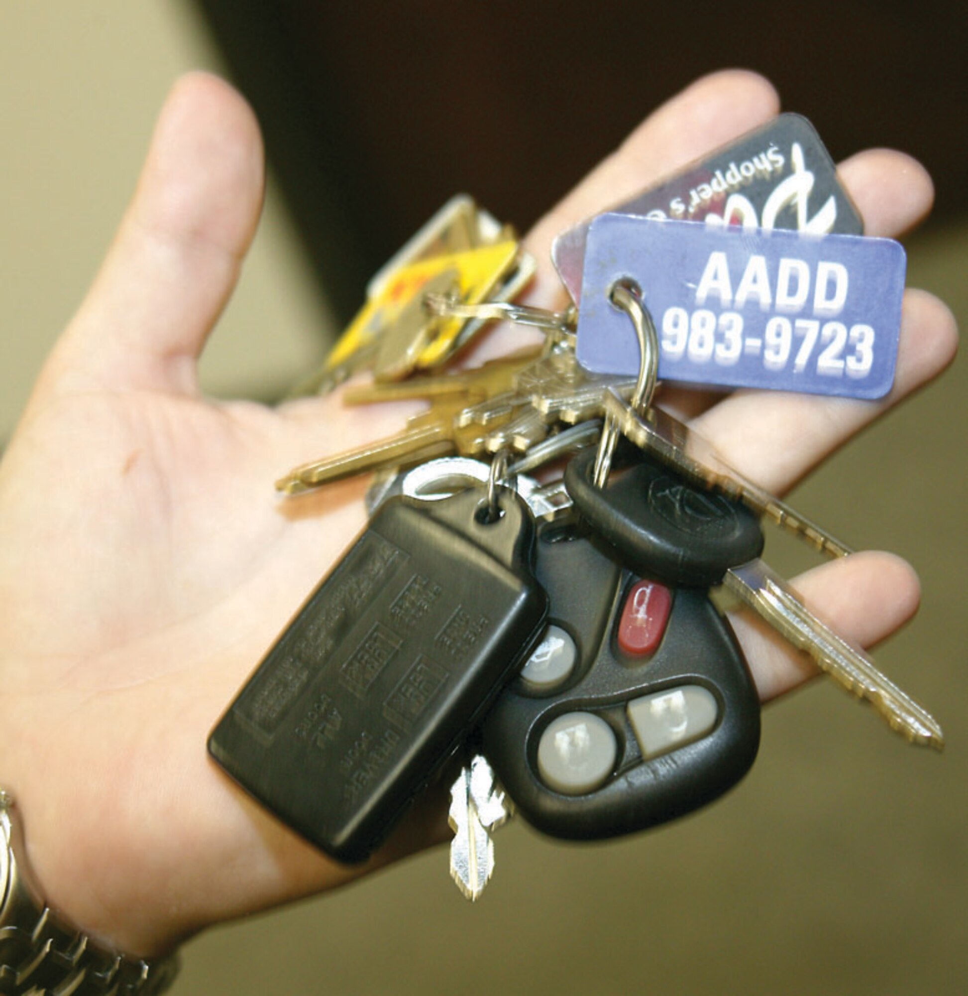 All Shaw members are encouraged to place an AADD call tag on their key chain.  The tags are available through first sergeants.  (U.S. Air Force Photo/Senior Airman John Gordinier)