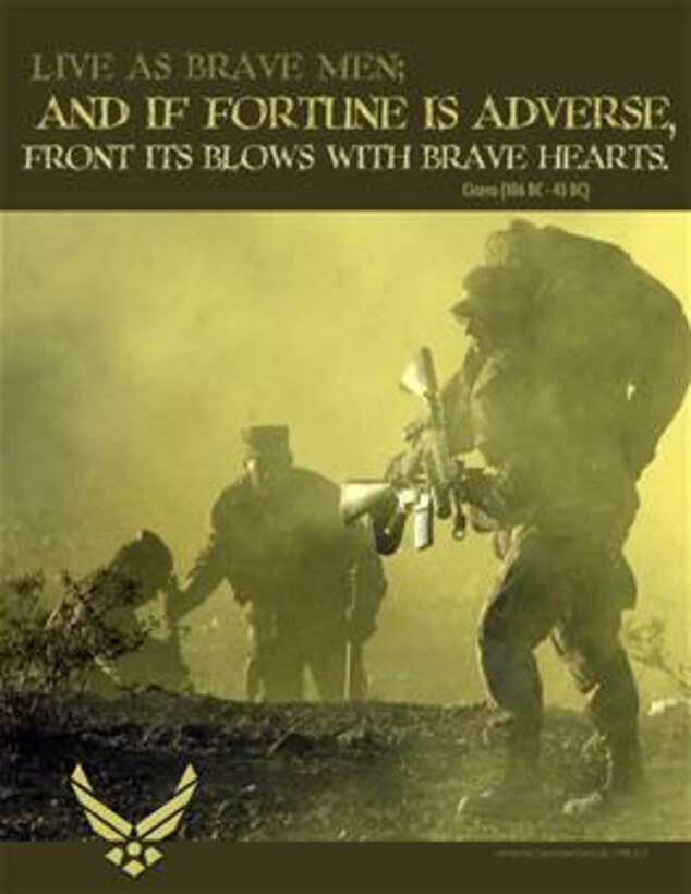 Brave Men.  This Lithograph is 7.7x10 inches @ 200 ppi and was created by Karen Petitt of the Air Force Communications Agency.  Air Force Link does not provide printed copies but assistance can be provided in acquiring a printed copy of this Lithograph through your servicing DAPS. A PDF version for printing on office printers is also available. Requests can be made to afgraphics@dma.mil. Please specify the title and number.