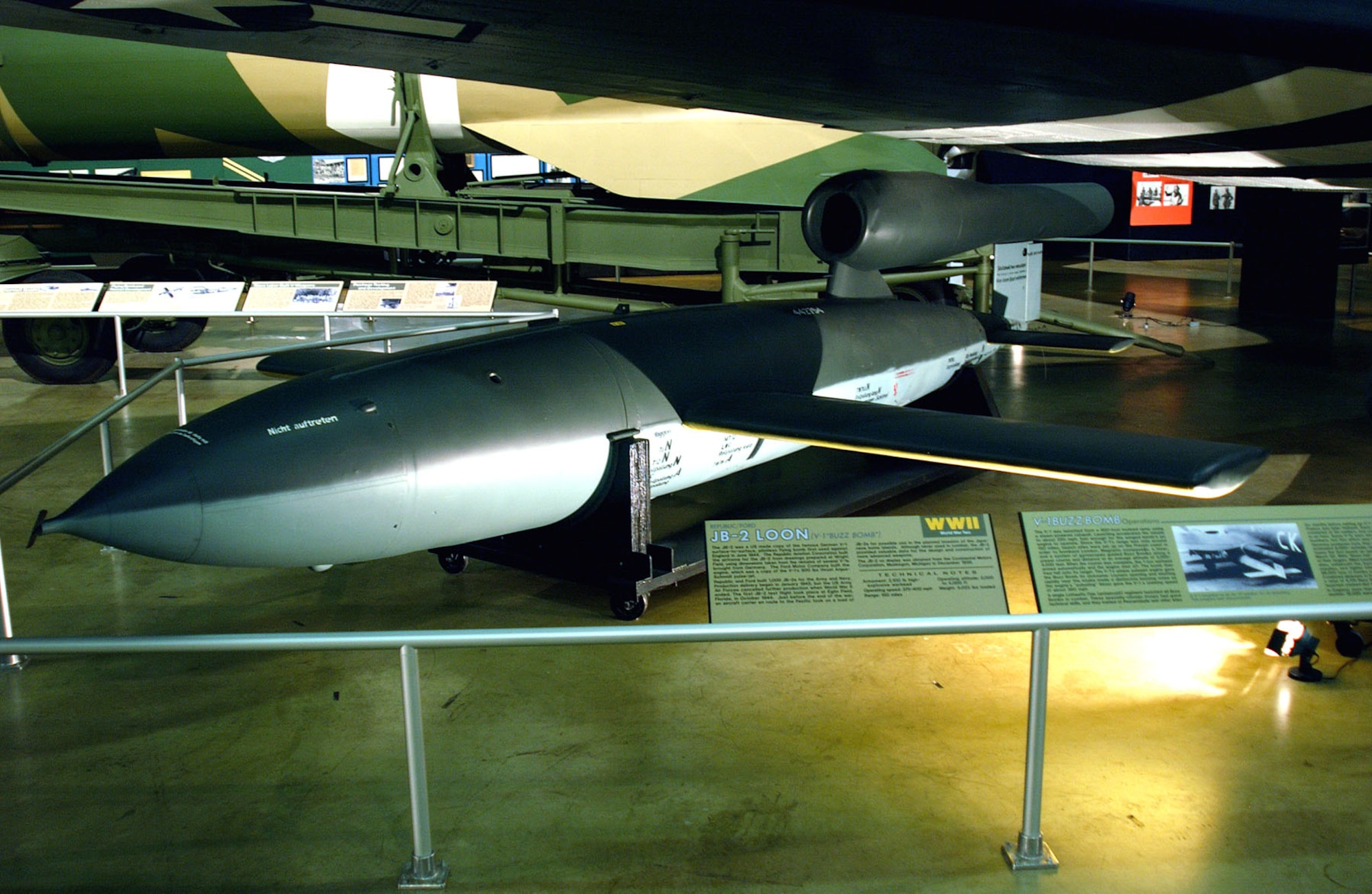 DAYTON, Ohio -- JB-2 Loon (V-1 Buzz Bomb) in the World War II Gallery at the National Museum of the United States Air Force. (U.S. Air Force photo)