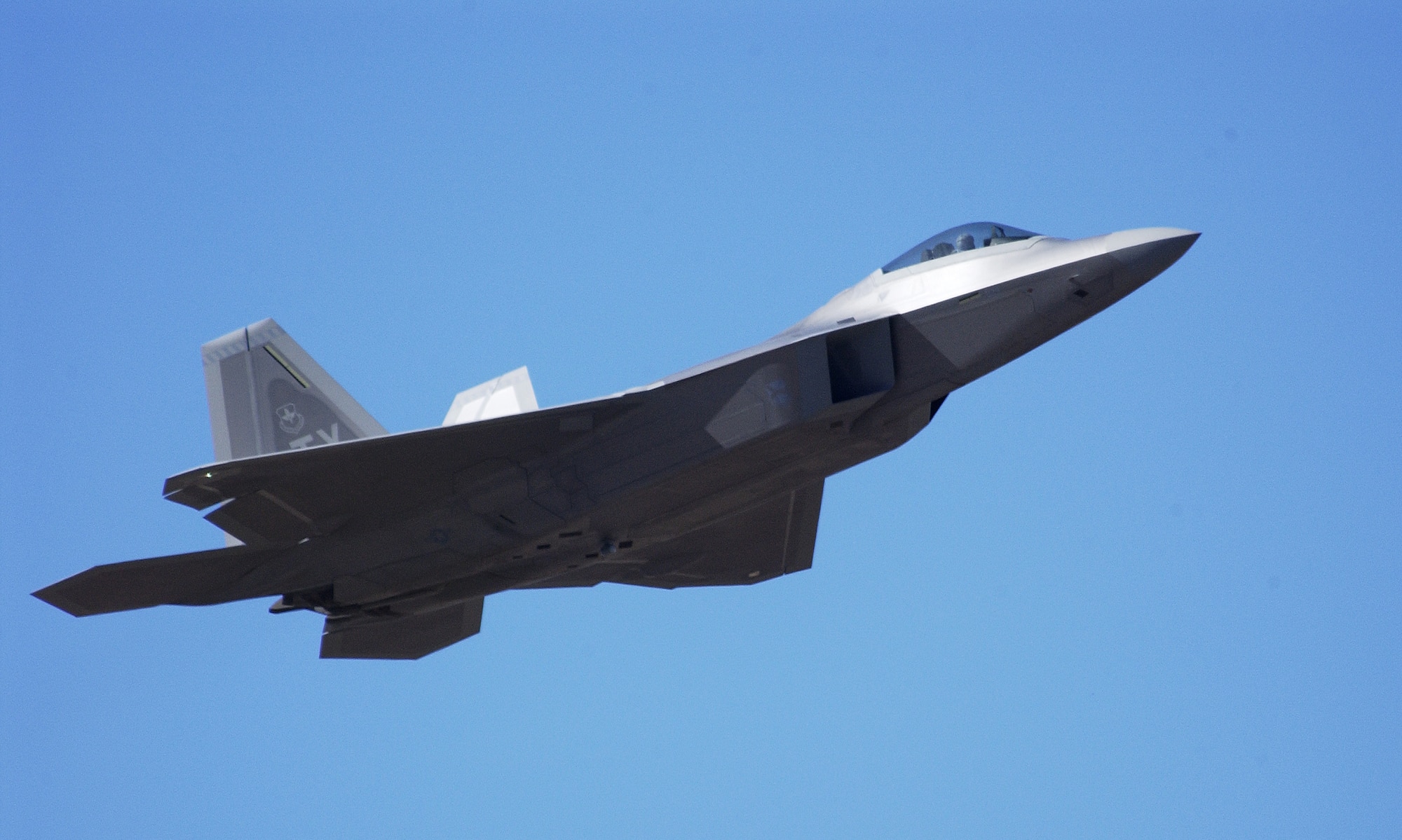 Major Charles "Corky" Corcoran, a 27th Fighter Squadron Fighter Pilot, takes off in a F-22A from Langley Air Force Base, Virginia. The F-22A Raptor Stealth Fighter Jet made a historic flight from Langley being its first generated sortie from Langley and piloted by a Langley based pilot. (US Air Force photo by Staff Sgt. V. Levi Collins)