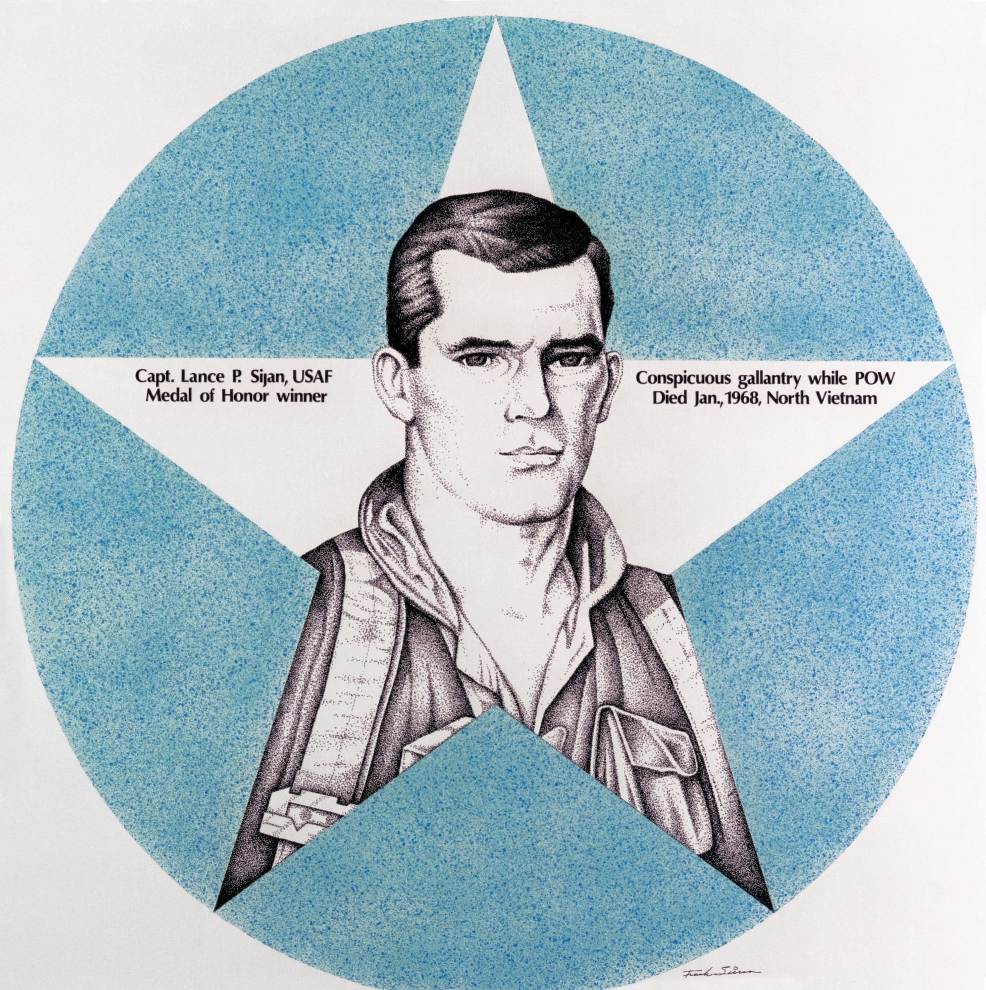 Capt. Lance P. Sijan, Medal of Honor recipient. (U.S. Air Force artwork/Frank Sierra)