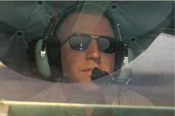 Tech. Sgt. Thomas Ireland keeps fuel flowing over Afghanistan during a recent mission. Sergeant Ireland was recently named the best instructor boom operator in Air Mobility Command for the second time in a row. (Photo by Master Sgt. Lance Cheung)
