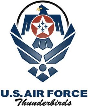 Air Force symbol with cradled Thunderbirds shield (color), U.S. Air Force graphic.