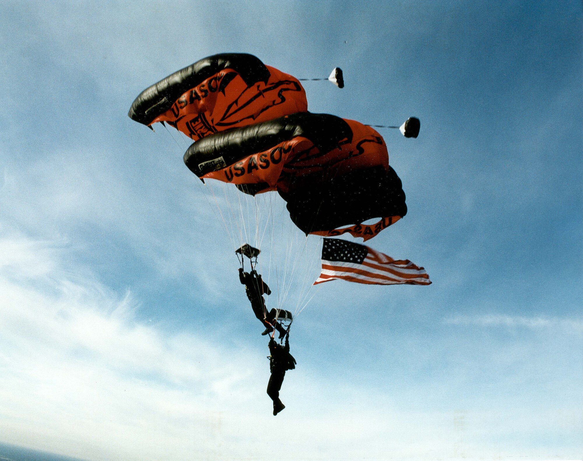 The “Black Daggers,” the U.S. Army Special Operations Command's parachute demonstration team, will perform at the base’s July 22 Air Show.  (Courtesy U.S. Army Special Operations Command)