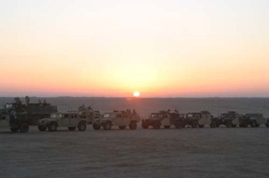 Members of the 20th Logistics Readiness Squadron recently returned from performing convoy duty in Iraq for eight months.  The drivers participated in approximately 20 convoy missions.   (Courtesy photo)