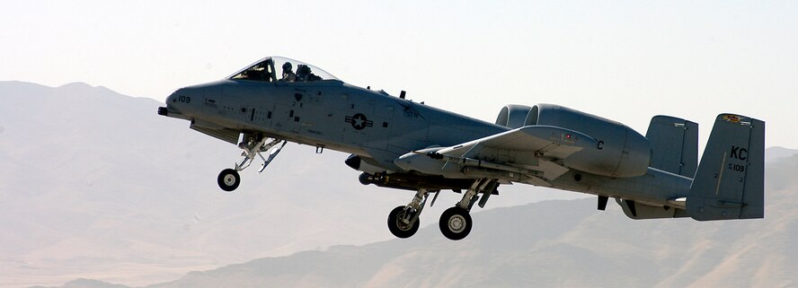 BAGRAM AIRFIELD, Afghanistan -- Col. Tony Johnson, an A-10 pilot from the 442nd Fighter Wing, takes off in an A-10 Thunderbolt II here June 14.  Colonel Johnson is deployed here to the 455th Expeditionary Operations Group.   (US Air Force photo/Maj. David Kurle)