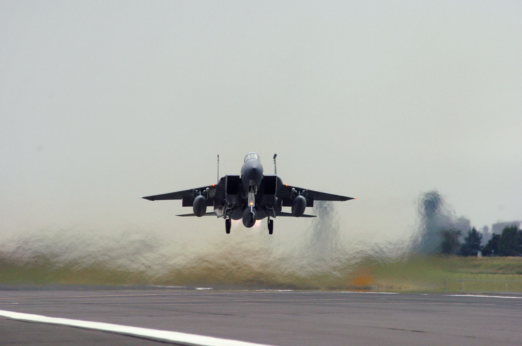An F-15 Eagle from the 142nd Fighter Wing takes off from Portland Air National Guard Base in Oregon during an operational readiness inspection on Wednesday, June 14. (U.S. Air Force photo/Senior Airman John Hughel) 

