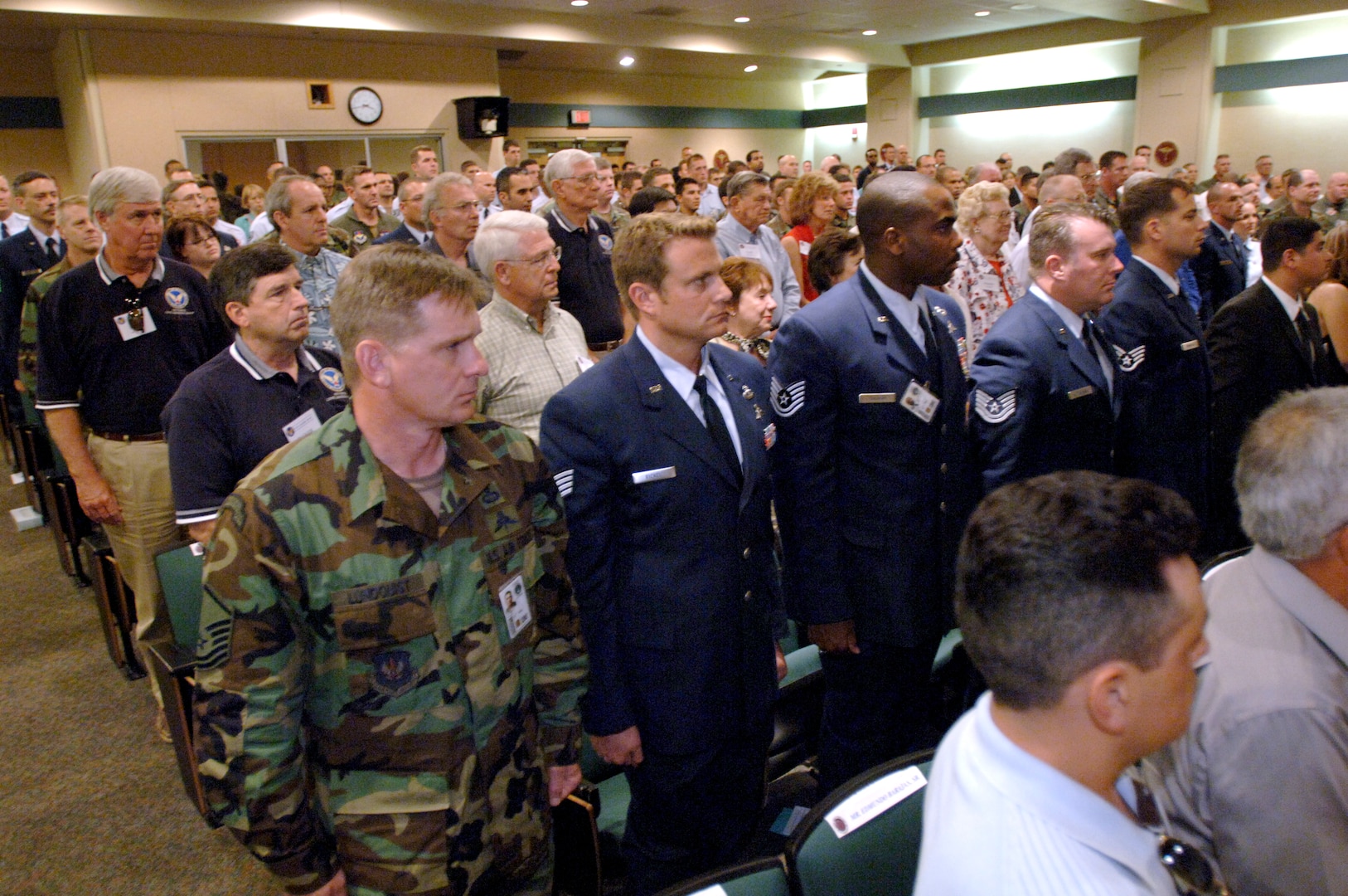 More than 200 family, friends and fellow servicemembers crowd the Brooke Army Medical Center auditorium for a ceremony honoring Staff Sgt. Israel del Toro at Fort Sam Houston, Texas, today. Sergeant del Toro was presented the Purple Heart Medal from Air Force Chief of Staff Gen. T. Michael Moseley.  Sergeant del Toro was wounded during combat action in Afghanistan in December 2005 while supporting Operation Enduring Freedom.  (U. S. Air Force photo/Tech. Sgt. Cecilio M. Ricardo)