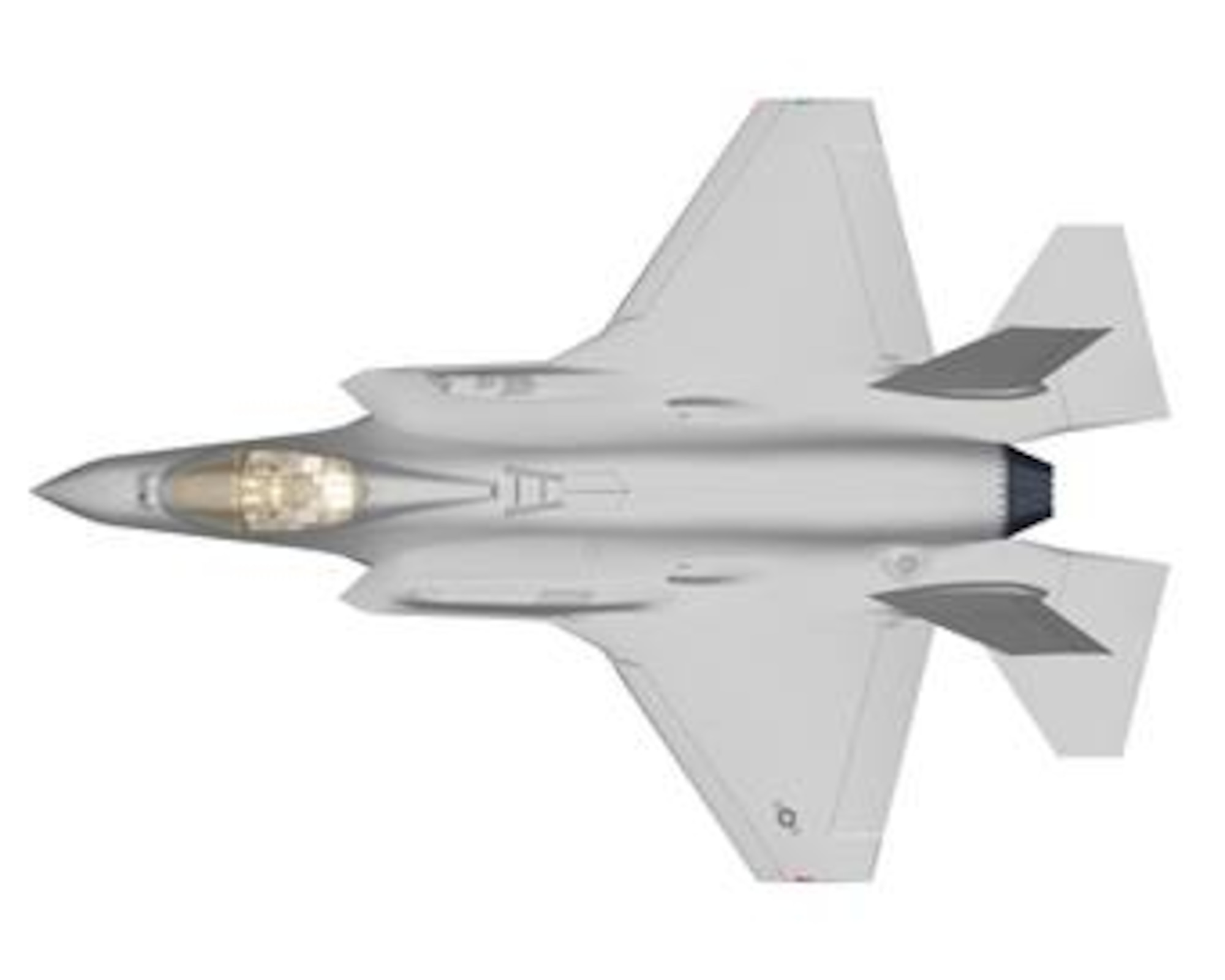 F-35A, Joint Strike Fighter, Top View, (Color).  Image is 8x8 inches @300 ppi
