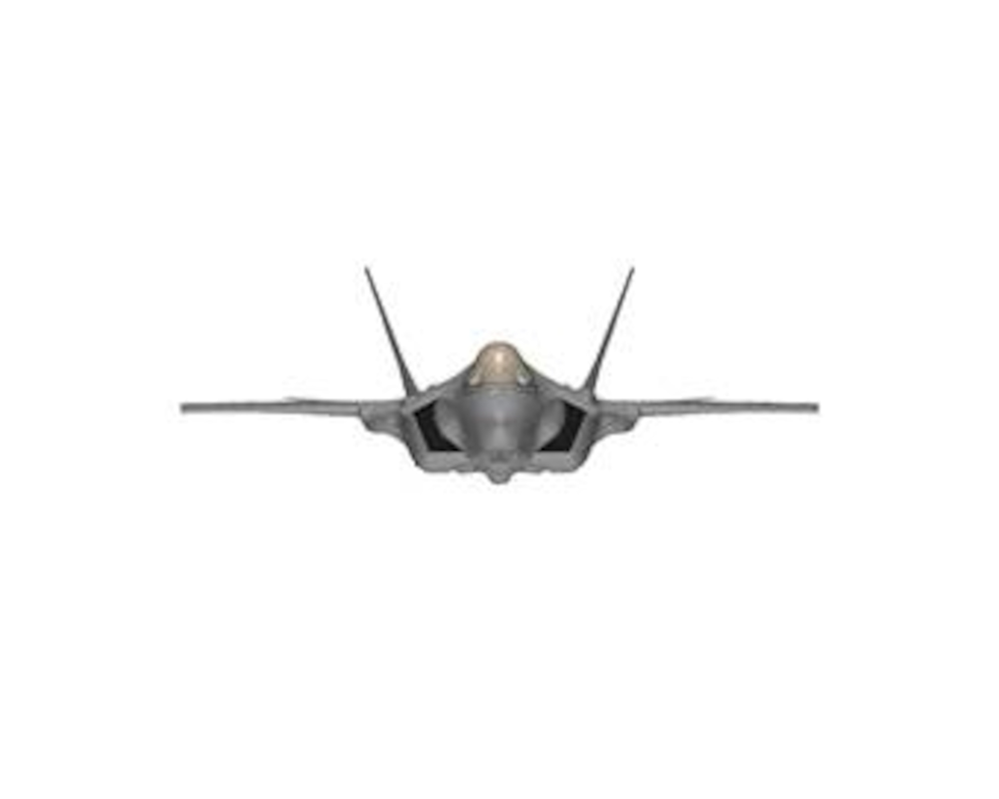 F-35A, Joint Strike Fighter, Front View (Color).  Image is 8x8 inches @300 ppi.