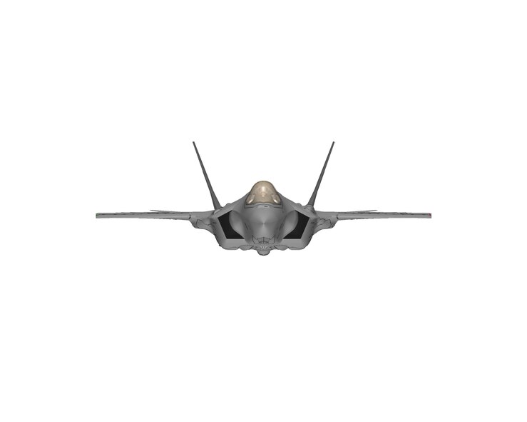 F-35A, Joint Strike Fighter, Front View (Color).  Image is 8x8 inches @300 ppi.