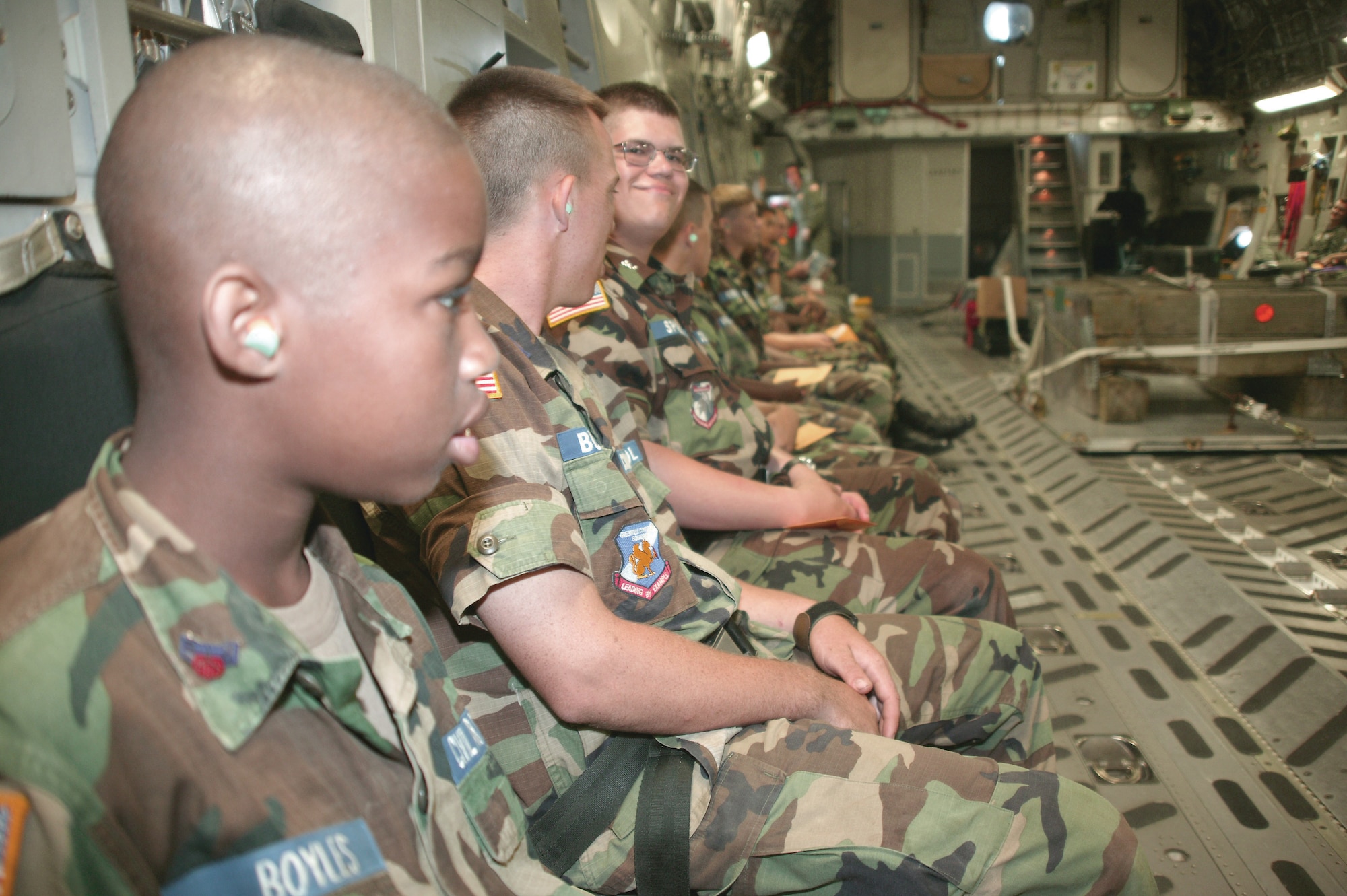CAP members enjoy a flight aboard a C-17 Wednesday.   (U.S. Air Force Photo/Senior Airman John Gordinier)