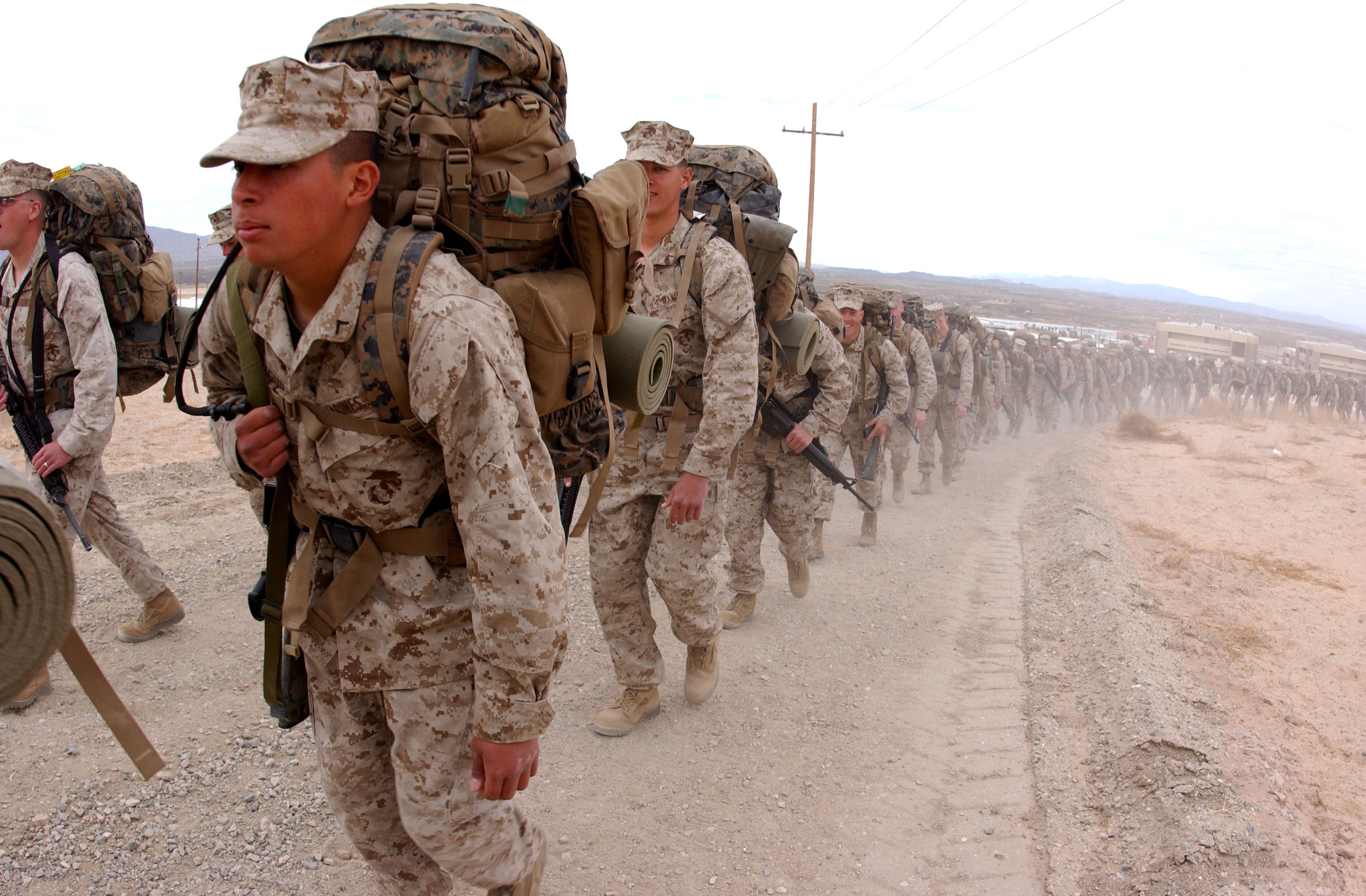 2/7 hikes Combat Center, new Marines > Headquarters Marine