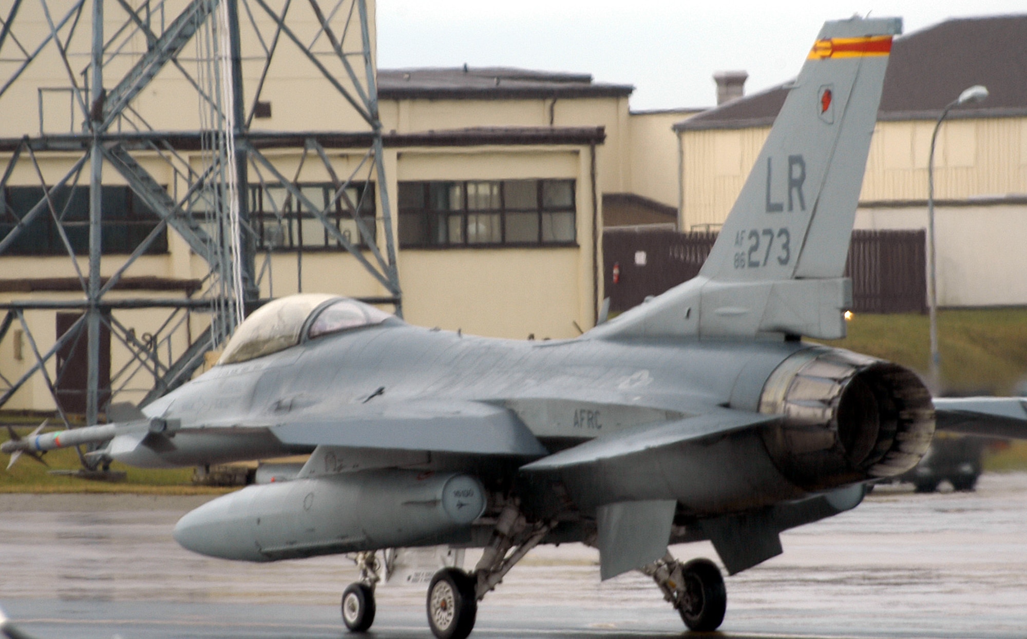 A 944th Fighter Wing F-16 taxis out to the end of the runway signifying the beginning of air operations in Germany in support of Brilliant Arrow Operations. More than 150 members of the 301st and 944th Fighter Wings deployed in support of "Brilliant Arrow," the air component of maritime, land and air NATO exercises going on in the region. The exercises are the final preparation phase before these three essential components of the NATO Response Force come together for the first time in the spring for the NRF live exercise "Steadfast Jaguar" off the west coast of Africa. (U.S. Air Force Reserve photo by Tech. Sgt. Barbara Plante)                  