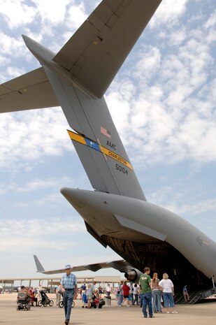 Visitors to the annual Air Power over Hampton Roads Air Show view aircraft such as the C-17 Globemaster III on Saturday, May 6, 2006, at Langley Air Force Base, Va. (U.S. Air Force photo/Staff Sgt. Eric T. Sheler) 