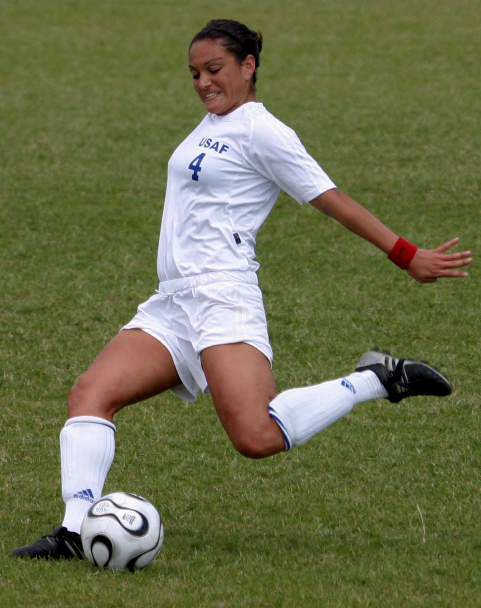 Nicole Burnside was on the Air Force women's soccer team that won the 2006 armed forces women's soccer championship at Naval Station Mayport, Fla. She was also selected to the all-tournament team.  She is stationed at Travis Air Force Base, Calif. (U.S. Air Force photo)
