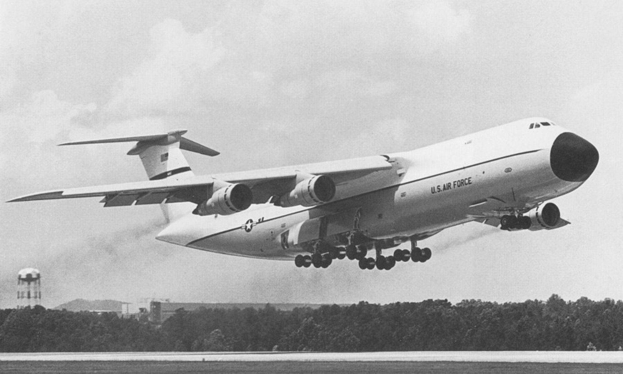 This massive aircraft is designed for strategic airlift and is capable of transporting anything that the Army operates.  The C-5 Galaxy was only with the 3-1-5 for a very short time in the early 1970s, but it continues to provide crucial airlift capabilities today.  The C-5 can carry 270 troops and has a maximum payload of 240,000 pounds.  (USAF Historical Photo)    