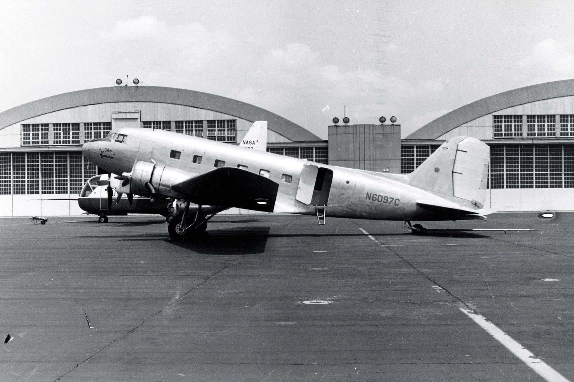 DAYTON, Ohio -- The Douglas C-39 is currently in storage at the National Museum of the United States Air Force. This photo shows N6097C "The Kansan" when it was received by the museum. (U.S Air Force photo)