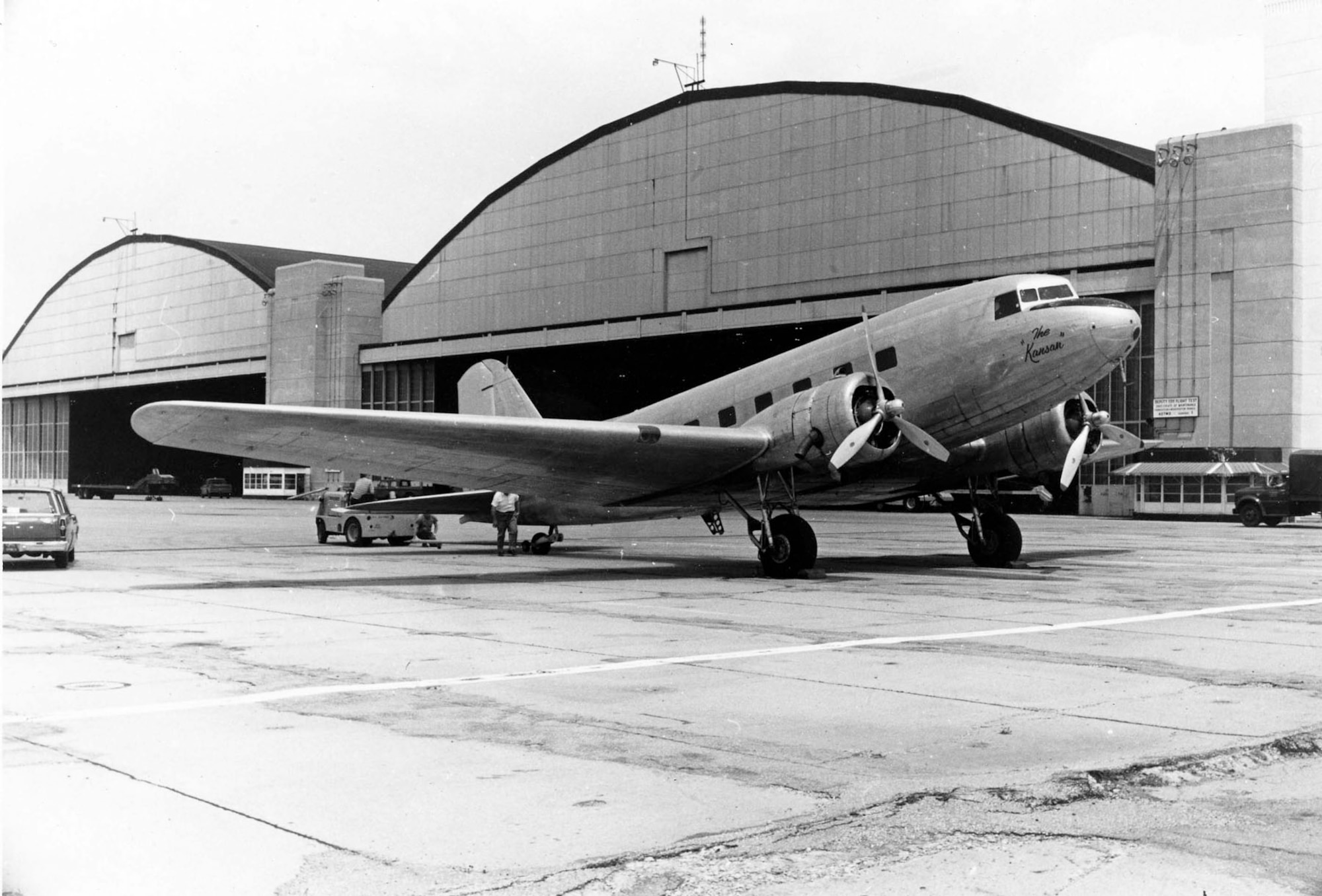 DAYTON, Ohio -- The Douglas C-39 is currently in storage at the National Museum of the United States Air Force. This photo shows N6097C "The Kansan" when it was received by the museum. (U.S Air Force photo)