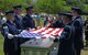 The remains of 1st Lt. Alvin Crane Jr. were laid to rest at Santa Rosa Memorial Park Saturday nearly 55 years after being shot down during a reconnaissance mission outside Uijonbu, Korea. Lieutenant Crane’s remains were repatriated from Korea more than 15 years ago.  His remains stayed at Hickam Air Force Base, Hawaii, before being positively identified by DNA testing. Although his remains have been identified, the circumstances of his death remain a mystery. Other members of his squadron saw Lieutenant Crane parachute safely to the ground and run into the nearby woods. His remains showed no signs of foul play. (U.S. Air Force photo by Andre Mansour)