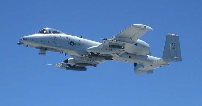 BAGRAM AIRFIELD, Aghanistan -- An A-10 Thunderbolt II from the 442nd Fighter Wing, Whiteman AFB, Mo., flies a combat mission for Operation Enduring Freedom over Afghanistan May 18.  Whiteman A-10s are deployed to the 455th Air Expeditionary Wing and are flying combat air support missions for U.S. and Coalition forces on the ground.  (Photo By 1st Lt. Jeff Bellenski)