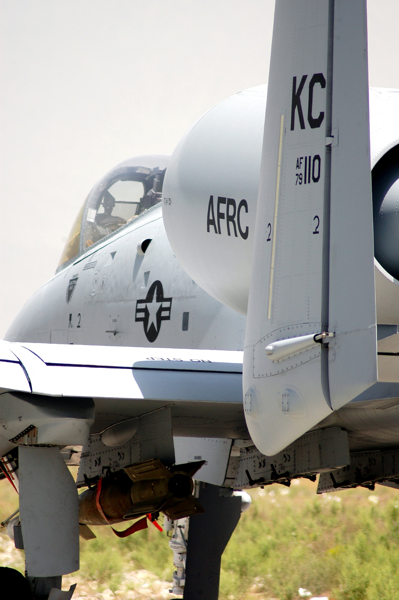 An A-10 Thunderbolt II is lined up for weapons specialists to arm its ordnance on Tuesday, May 23, 2006, at Bagram Air Base, Afghanistan. A-10s from the 52nd Fighter Wing at Spangdahlem Air Base, Germany, and the Air Force Reserve Command's 442nd Fighter Wing at Whiteman Air Force Base, Mo., are deployed to Bagram in support of Operation Enduring Freedom. (U.S. Air Force photo/Maj. David Kurle)