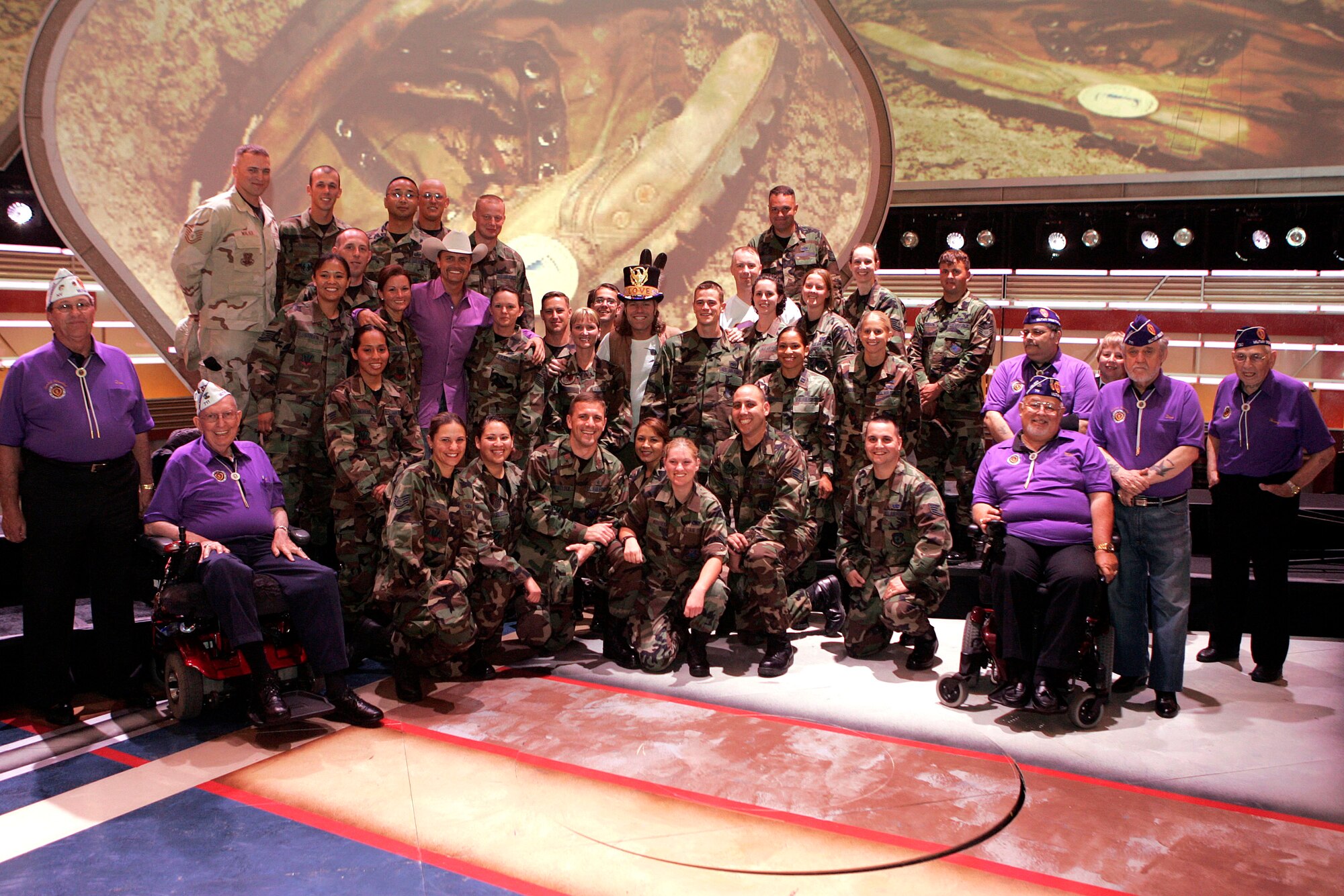 Forty Airmen and eight veterans made their national television debut at the 41st Academy of Country Music awards program on Tuesday, May 23, 2006, in Las Vegas. (Courtesy photo/Kevin Winter/Getty Images) 
