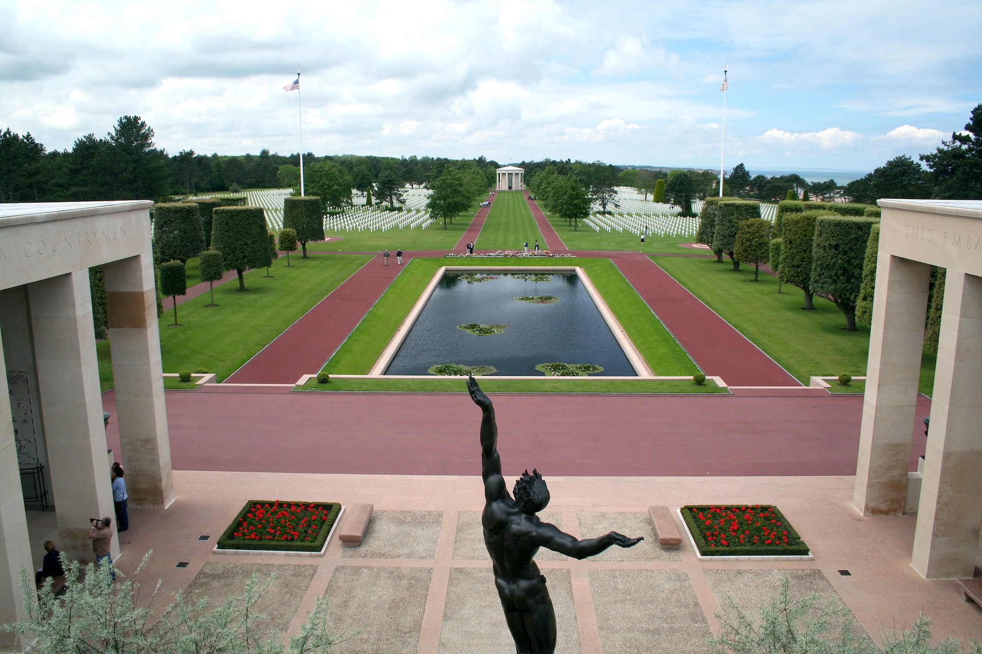 The American Battle Monuments Commission maintains the U.S. cemetery in Normandy, France. The cemetery is situated on a cliff overlooking the English Channel. The 172-acre cemetery contains the graves of 9,387 U.S. servicemembers, most of whom died on D-Day, June 6, 1944. (Courtesy photo)