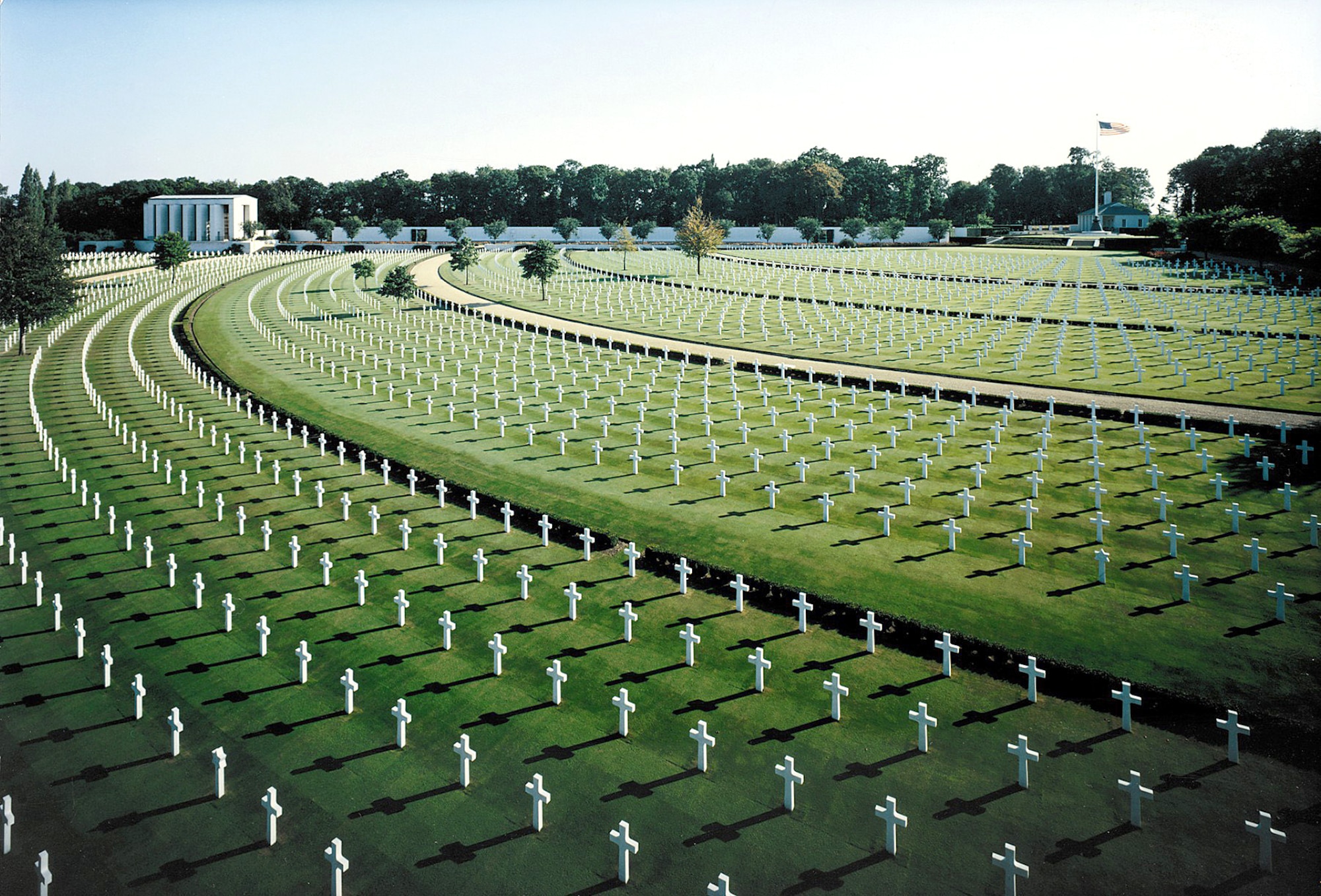 The U.S. cemetery in Cambridge, England, contains the remains of 3,812 American war dead from World War II.  It is one of 24 American cemeteries overseas administered by the American Battle Monuments Commission (Courtesy photo)
