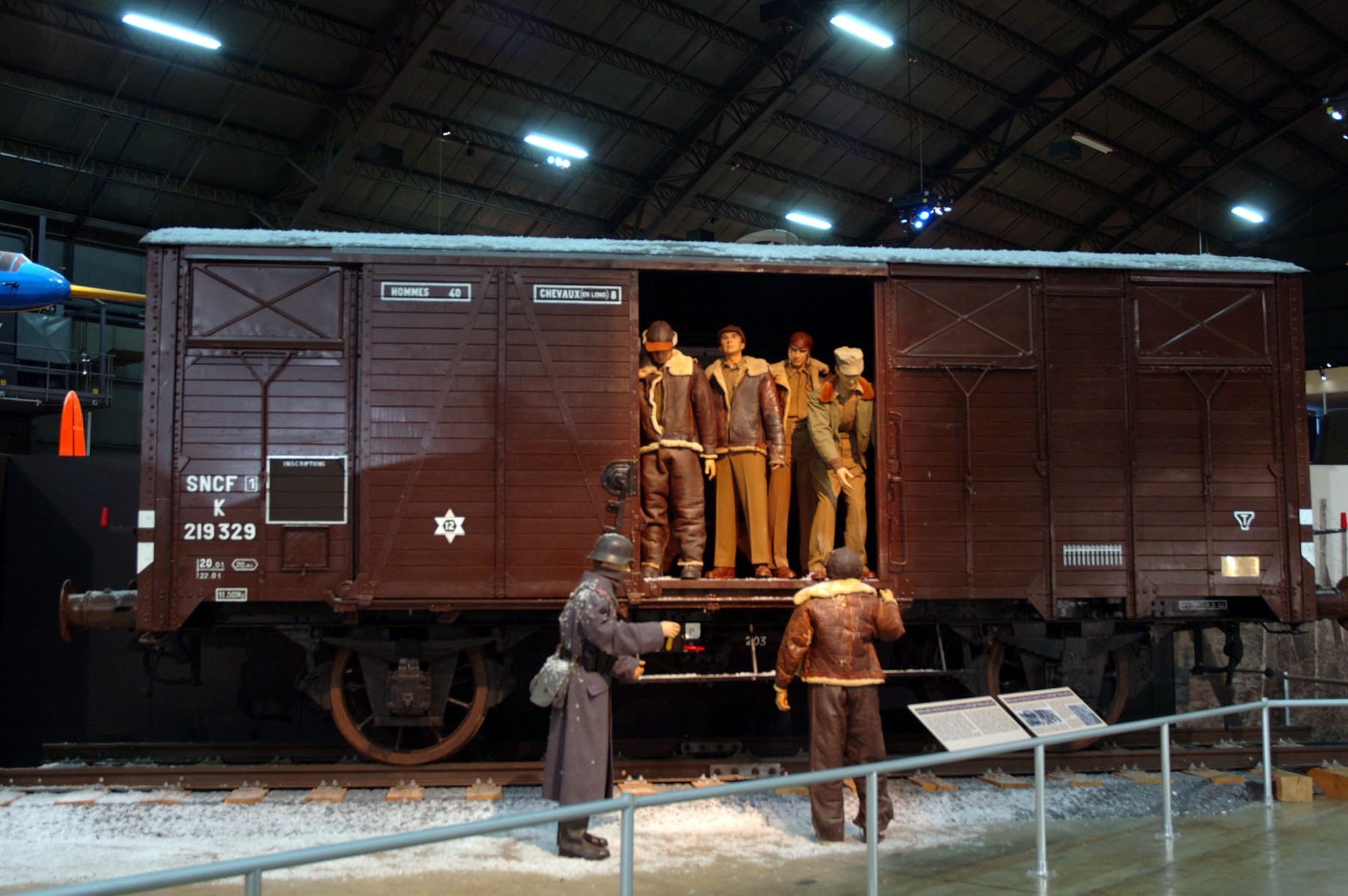DAYTON, Ohio -- "Forty and Eight" boxcar on display in the World War II Gallery at the National Museum of the United States Air Force. (U.S. Air Force photo)