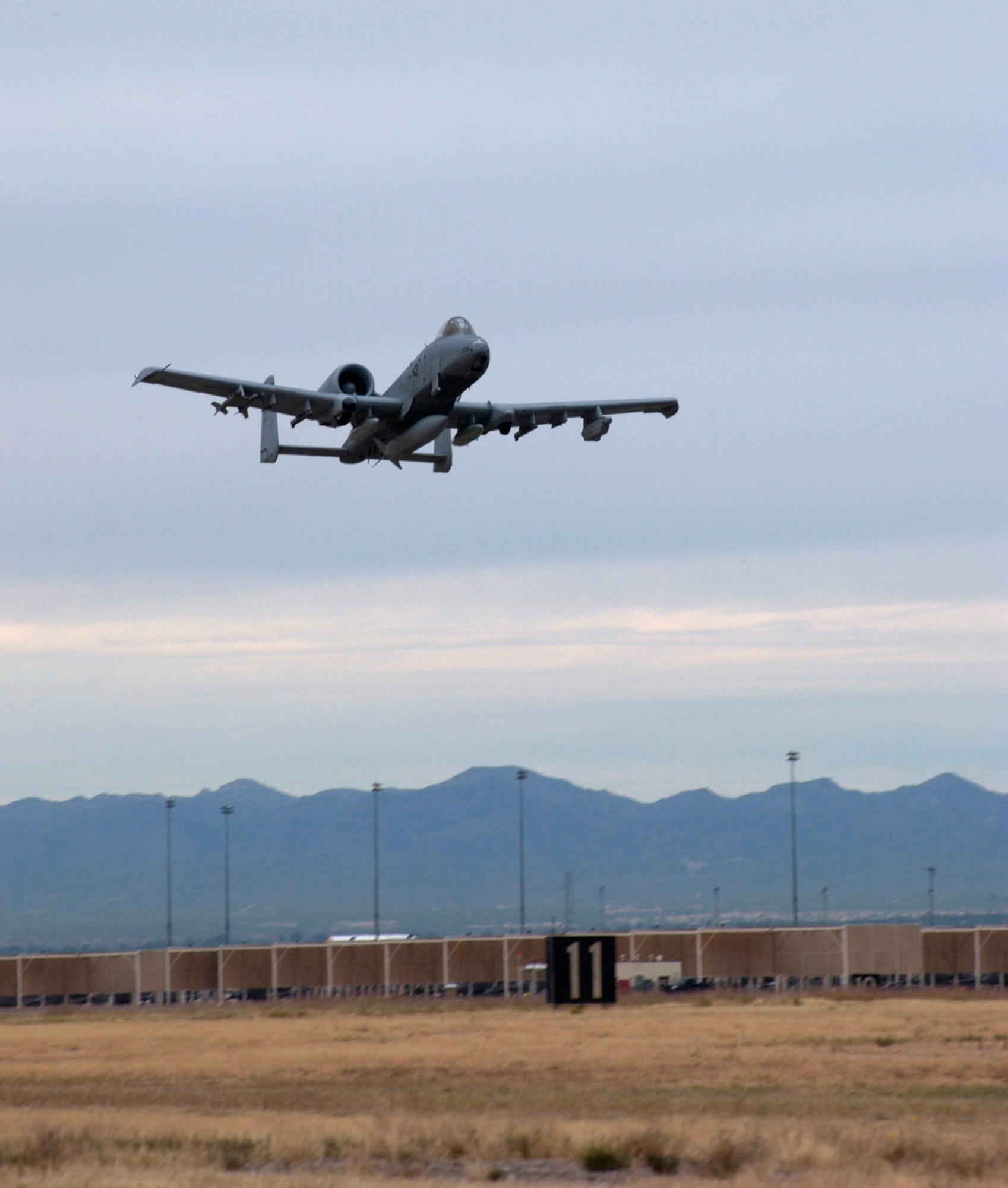 An A-10 Thunderbolt II takes off on a mission Oct. 29th from Davis-Monthan Air Force Base, Ariz.  (U.S. Air Force photo/Airman 1st Class Alesia Goosic) 