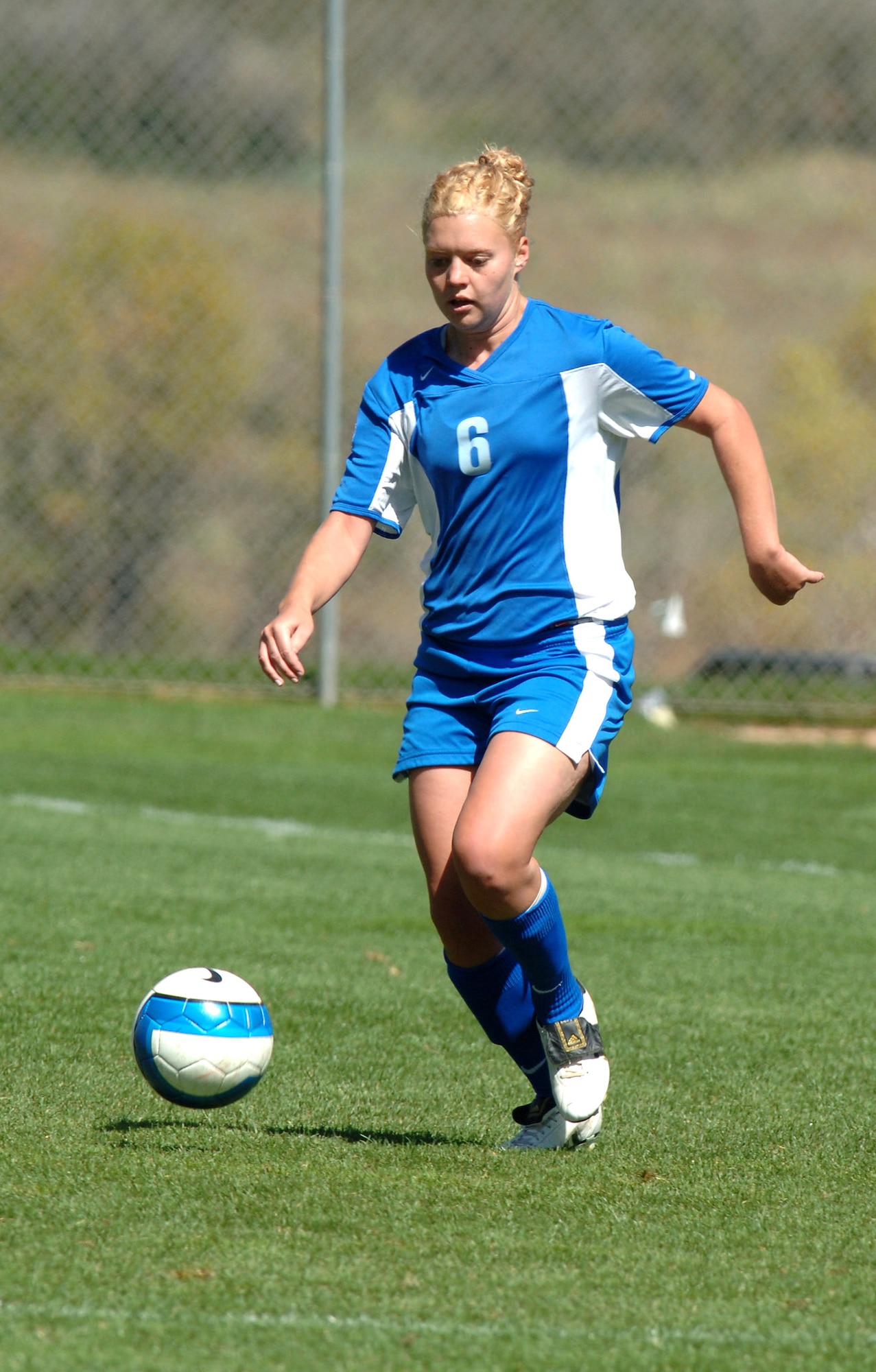 Rachael Emory, a midfielder/defender for the U.S. Air Force Academy woman's soccer team, was named to the 2006 All-Mountain West Conference Women's Soccer Team in Salt Lake City. The sophomore, originally from Wagoner, Okla., was selected for the second team. (Courtesy photo)
