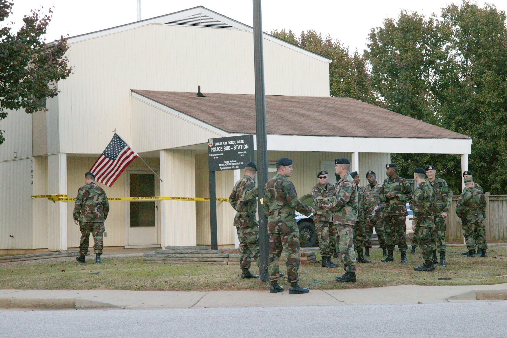 To provide better police response time, promote resident security, reduce thefts, decrease vandalism and diminish vacant house break-ins, the 20th Security Forces Squadron re-opened a substation Oct. 31 next to the youth center in base housing. (U.S. Air Force photo/Tarsha Storey) 