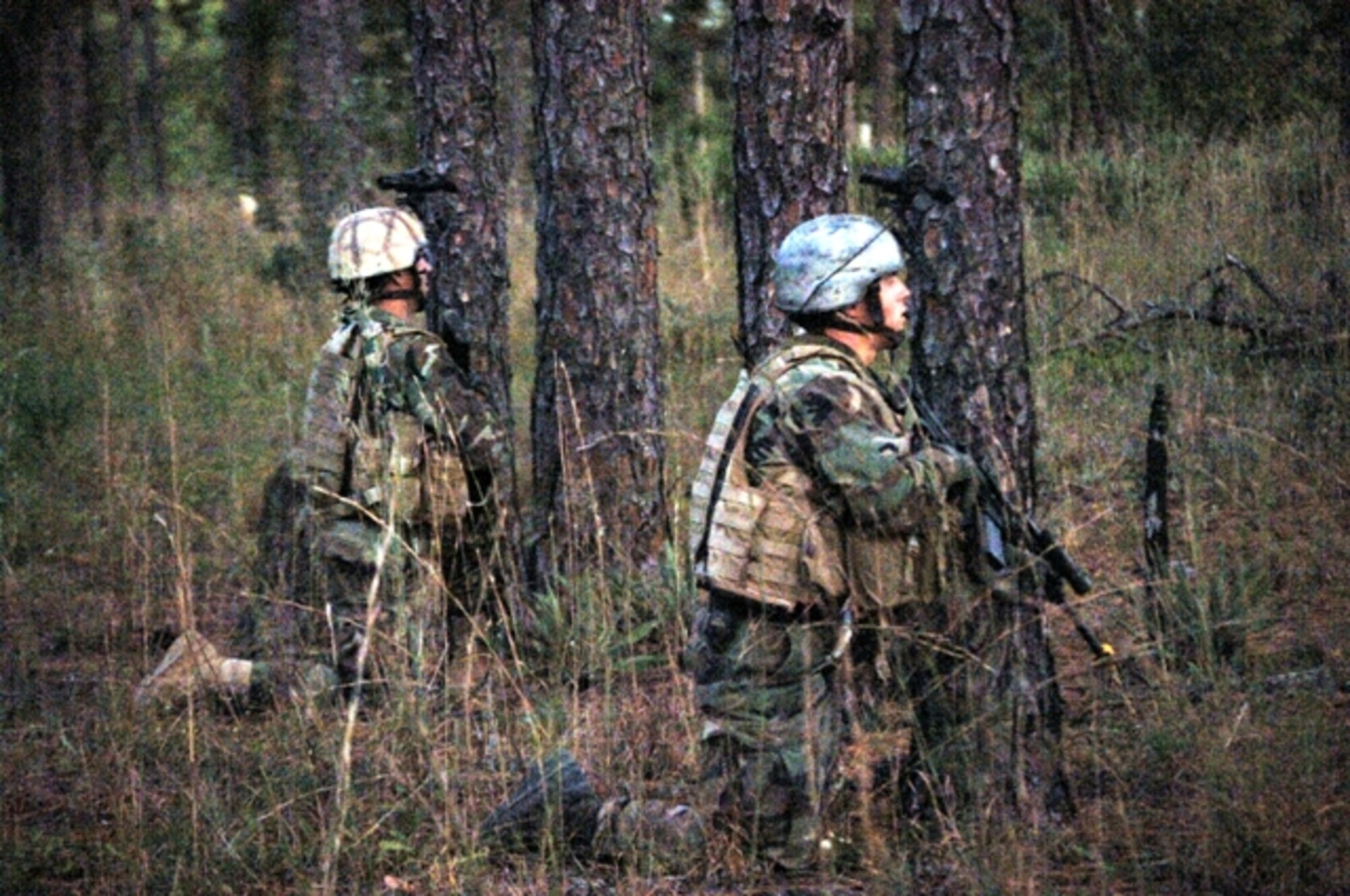 Participants in Emerald Warrior 07 secure the perimeter on Eglin Air Force Base range during night operations Tuesday. The joint coalition exercise ended last night after nine days of training in an integrated tactical and operational scenario. (U.S. Air Force Photograph Staff Sgt. Orly Tyrell   

