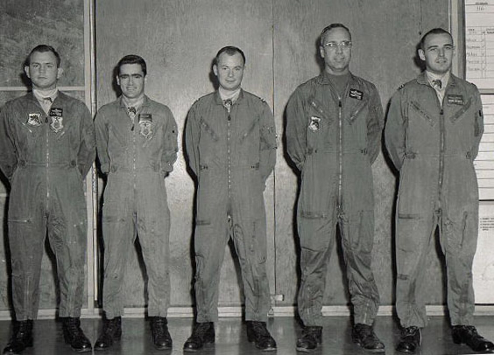Now Retired Lt. Col. Charles Edward Gray Jr., Maj. Susan Geer's father and Joshua's grandfather, is pictured here on the far left in the early days of his career. Colonel Gray flew B-47s in the Air Force. He retired in 1978 with 24 years of service in the Air Force. 
