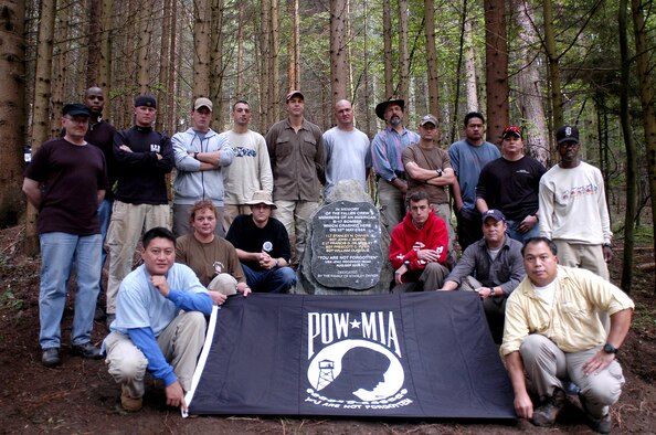 The JPAC team in Austria held a ceremony for the fallen heroes with a memorial stone purchased by family members. Photo by Staff Sgt. Derrick C. Goode