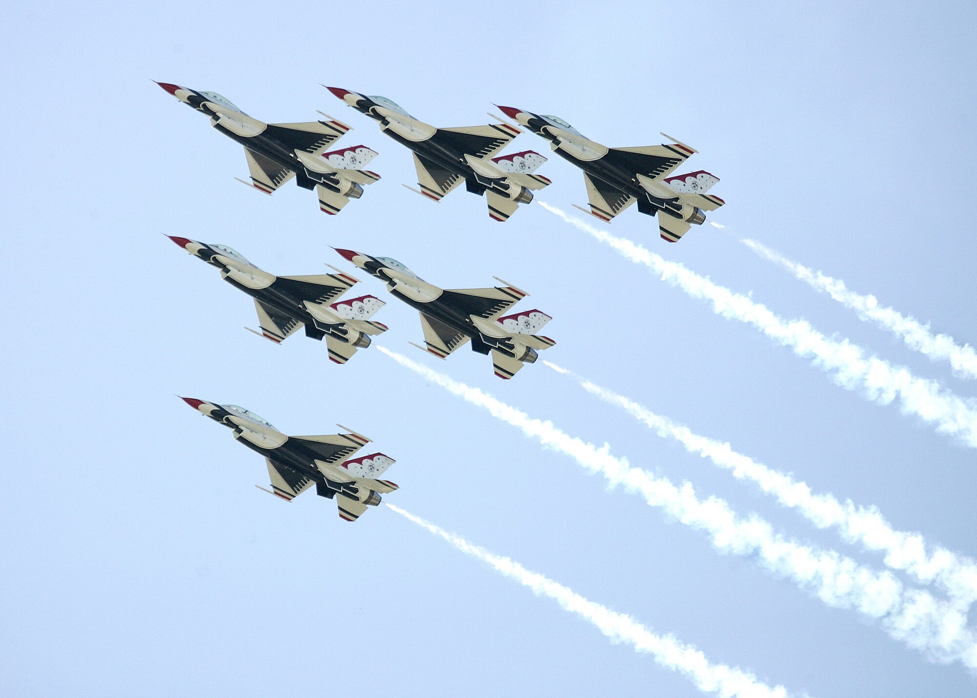 The U. S. Air Force Thunderbirds practice Nov. 3 before their two-day performance at the Lackland Air Fest at Lackland Air Force Base, Texas. (U.S. Air Force photo/Robbin Cresswell)