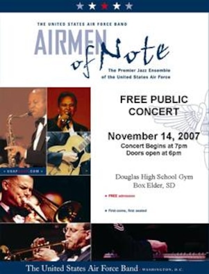 Airmen of Note is scheduled to perform a free concert in Box Elder, November 14. 