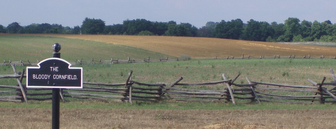 During the Civil War, Union soldiers charged across these plains, now known as ‘The Bloody Cornfield,’ in the open and completely exposed to Confederate attack. (U.S. Air Force photo/John Ingle).
