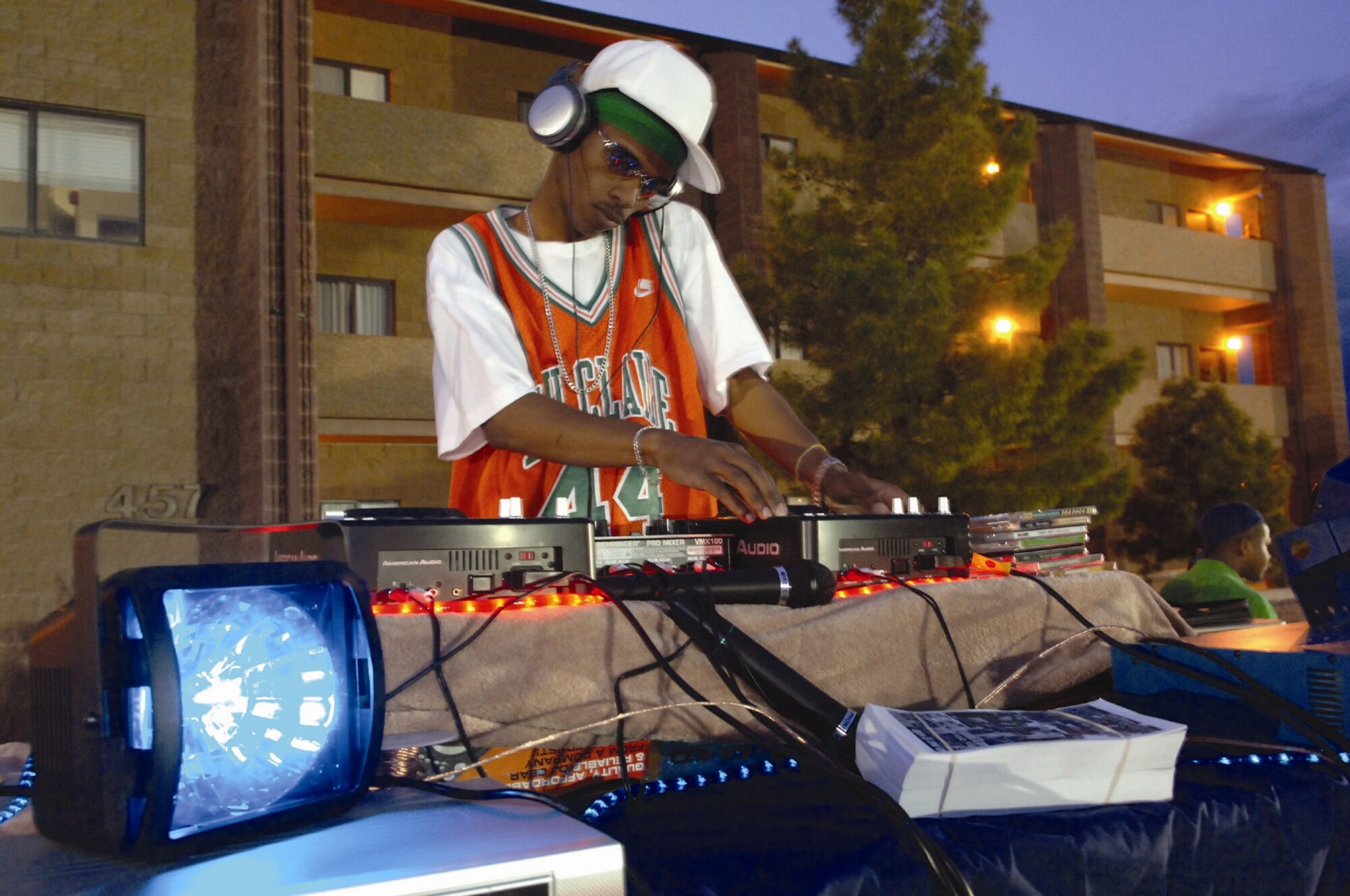Airman 1st Class James McFalling, 49th Civil Engineer Squadron, runs the turntables at the 2nd Annual St. Patrick's Day Bash in March. This is one of the many activities the Airman's Council has put on to boost the morale of the Airmen stationed at Holloman.