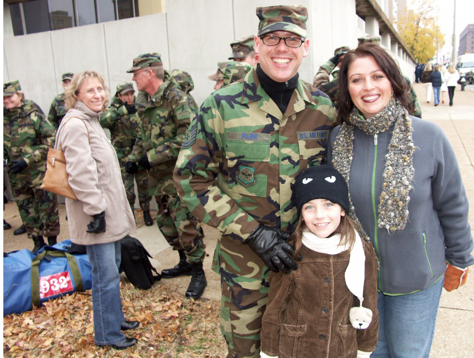 Patriotism is important to this Airman and his family.  
VETERAN's DAY PARADE 2006:  Veterans around the Missouri and Illinois area were honored by members of the 932nd Airlift Wing, Air Force Reserve Command, located at Scott Air Force Base, Ill.  Would you like to join these patriots?  Call 1-800-257-1212 for information.