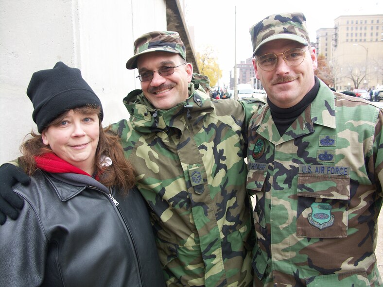 Friends and family gathered on November 11 as veterans everywhere were honored.  VETERAN's DAY PARADE 2006:  Veterans were honored by members of the 932nd Airlift Wing, Air Force Reserve Command, located at Scott Air Force Base, Ill.  Would you like to join these patriots?  Call 1-800-257-1212 for information.  Photo/Capt. Stan Paregien