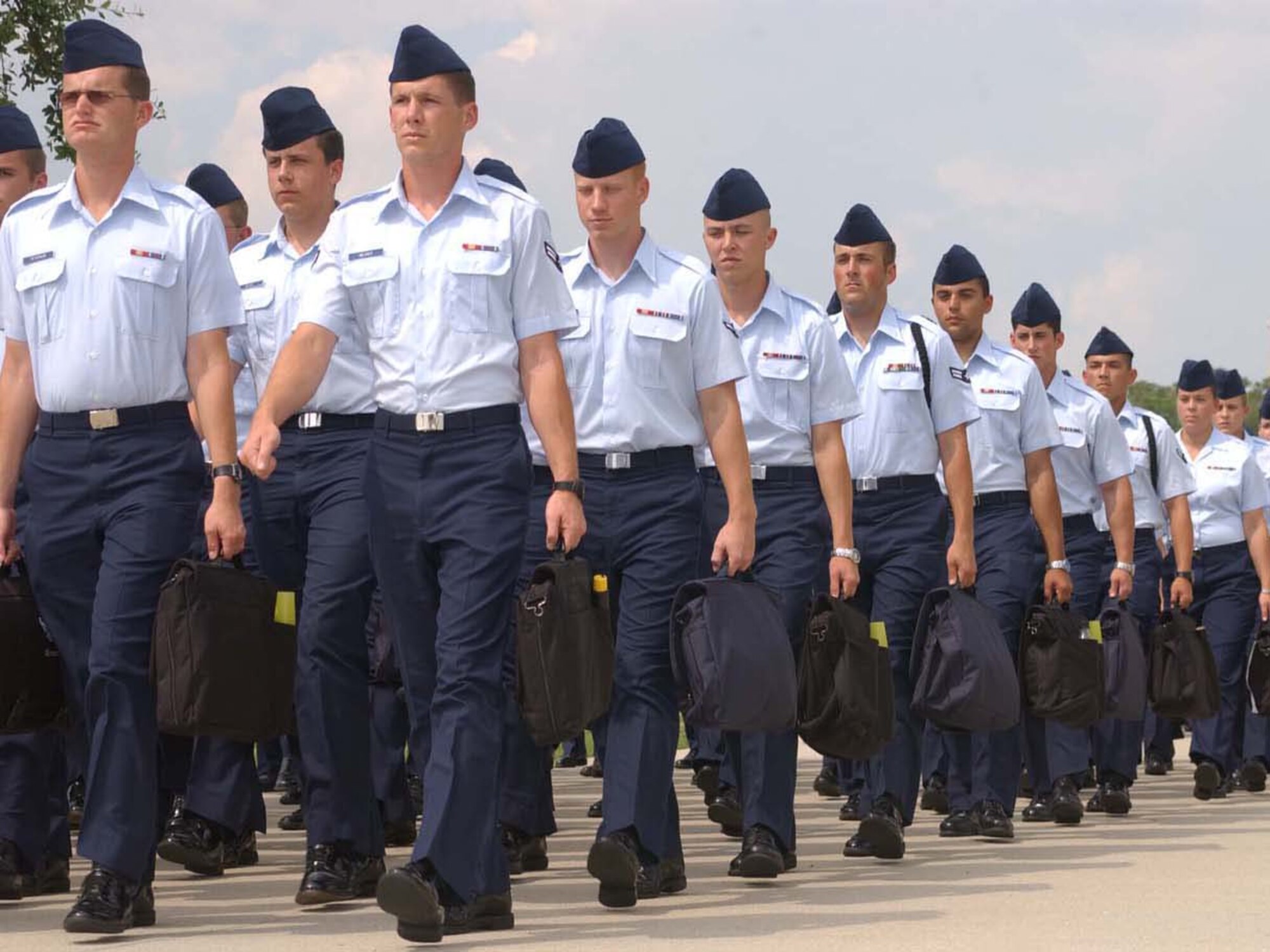 Trainees marching