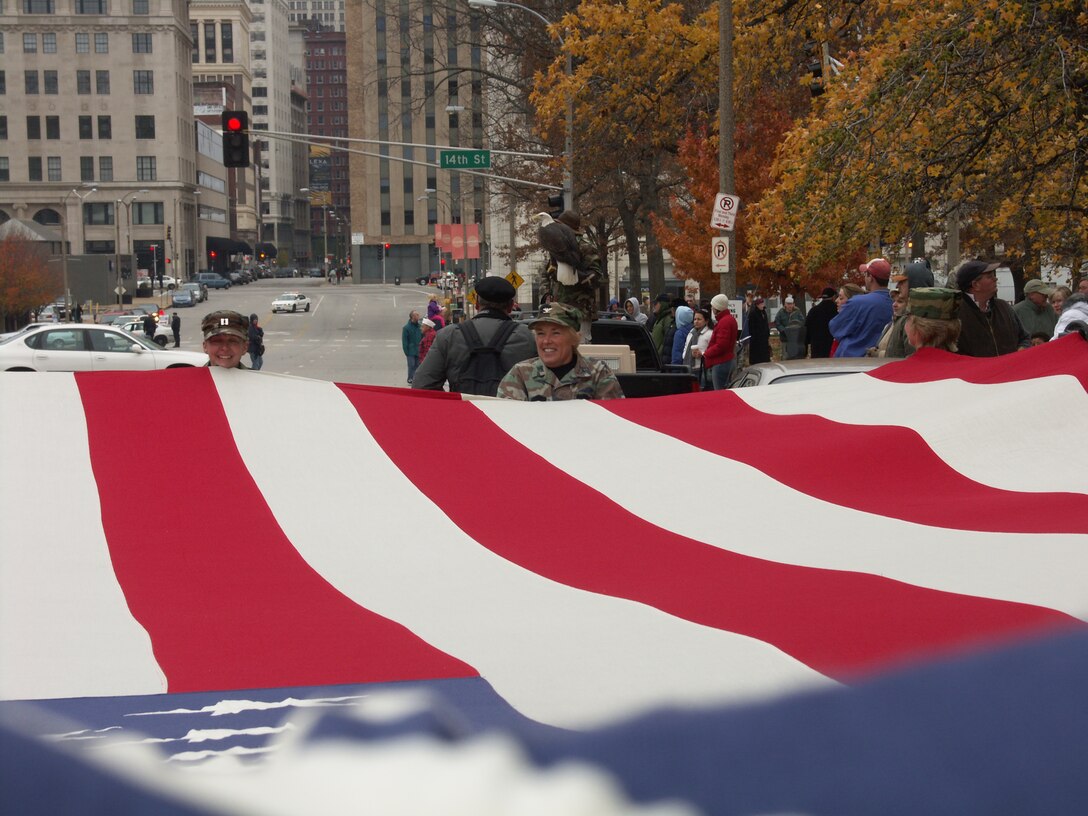 Veterans honored by the 932nd Airlift Wing at the Veteran's Day parade on November 11, 2006.  Photo/Capt Stan Paregien