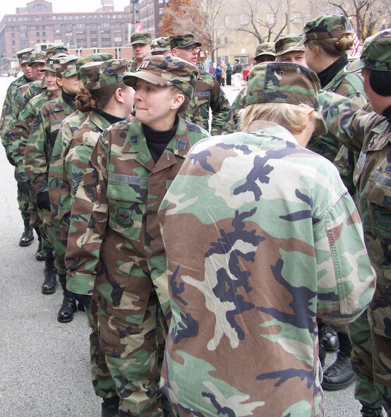 Veterans were honored during a cold November day.  Airmen gathered on November 11 as veterans everywhere were given respect by members of the 932nd Airlift Wing, Air Force Reserve Command, located at Scott Air Force Base, Ill. Would you like to join these patriots? Call 1-800-257-1212 for information. Photo/Capt. Stan Paregien  