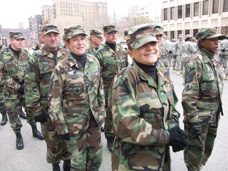Veterans of all ages were honored during a cold November day.  Airmen gathered on November 11 as veterans everywhere were given respect by members of the 932nd Airlift Wing, Air Force Reserve Command, located at Scott Air Force Base, Ill. Would you like to join these patriots? Call 1-800-257-1212 for information. Photo/Capt. Stan Paregien  