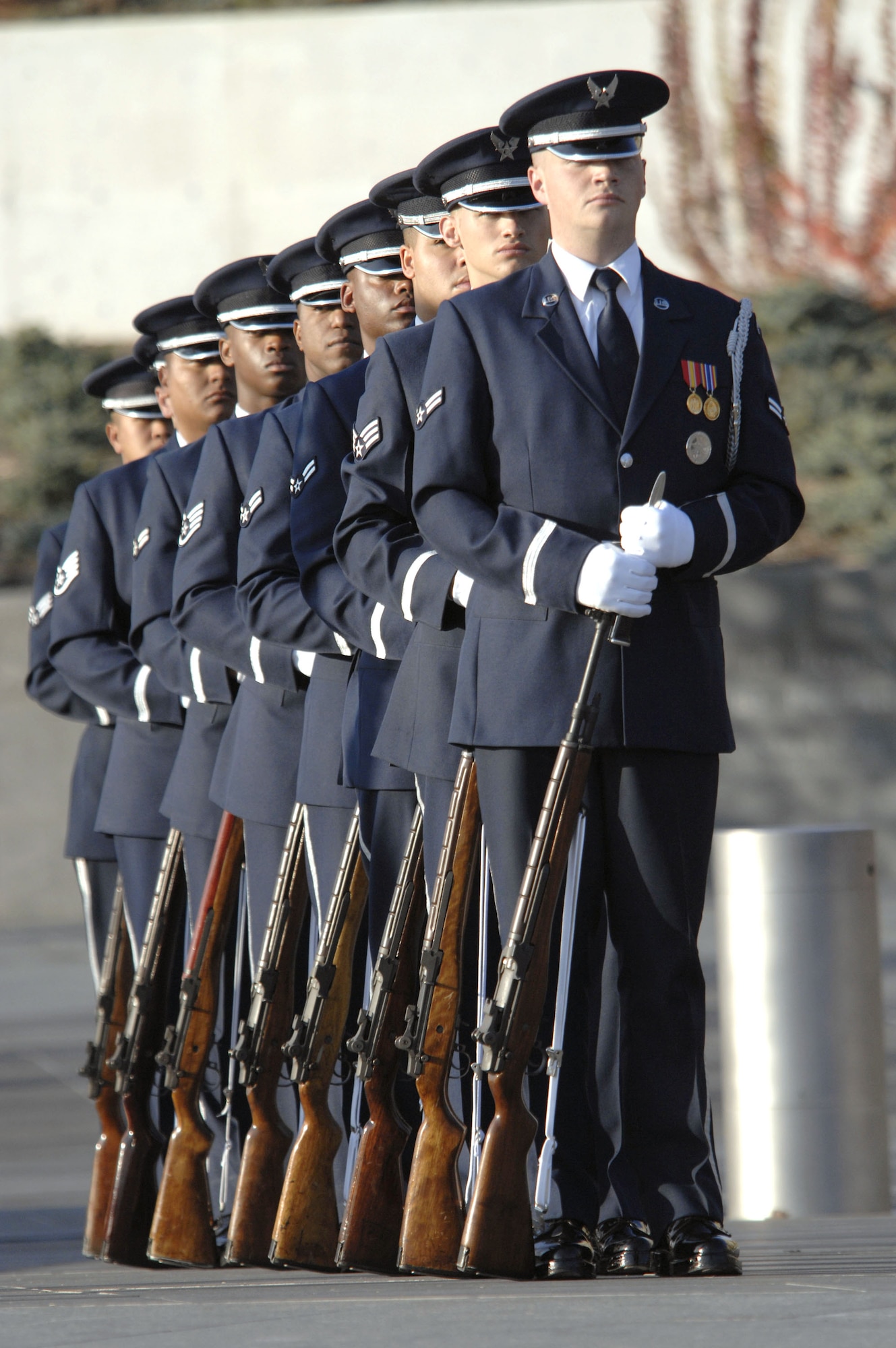 United States Air Force Honor Guard members from Bolling AFB, participate in a ceremony rememberance of fallen Air Force members from the past and present Nov. 10 in Arlington, Va. (U.S. Air Force photo/Tech. Sgt. Cohen Young)
